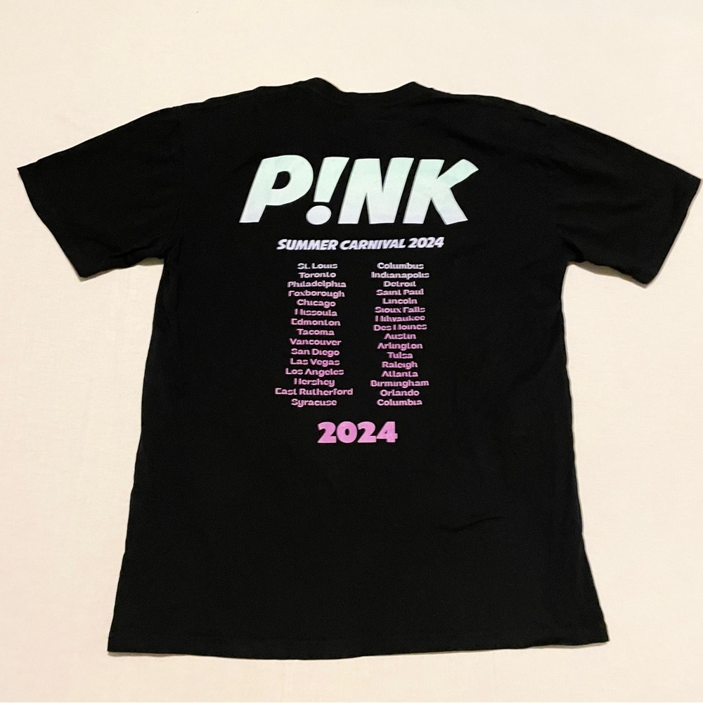 Pink Summer Carnival Tour T-Shirt 2024 Black Pink Concert P!NK Merch Large - Picture 9 of 16